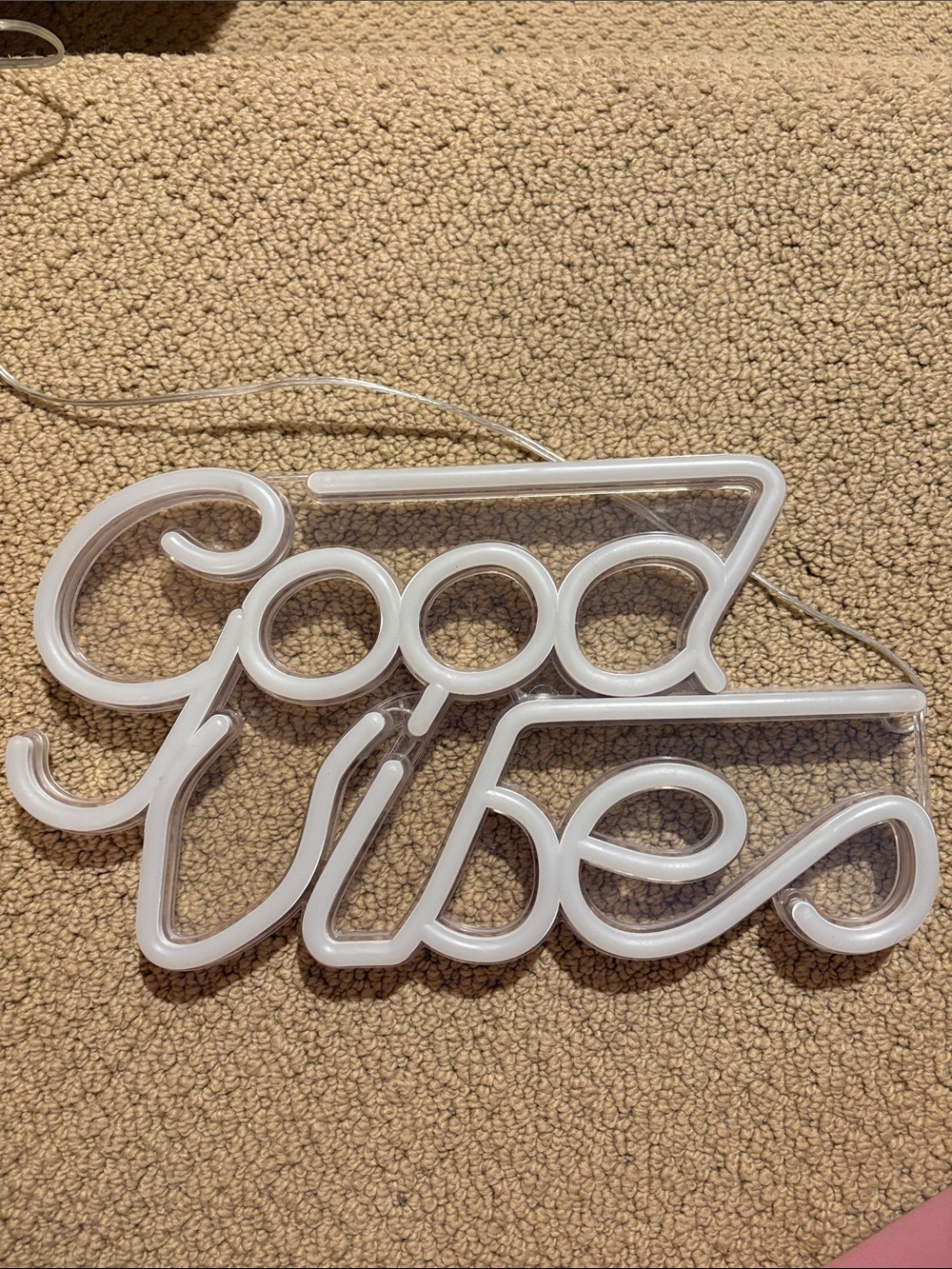 Good Vibes White LED Neon Wall Sign - Home Wall Decor
